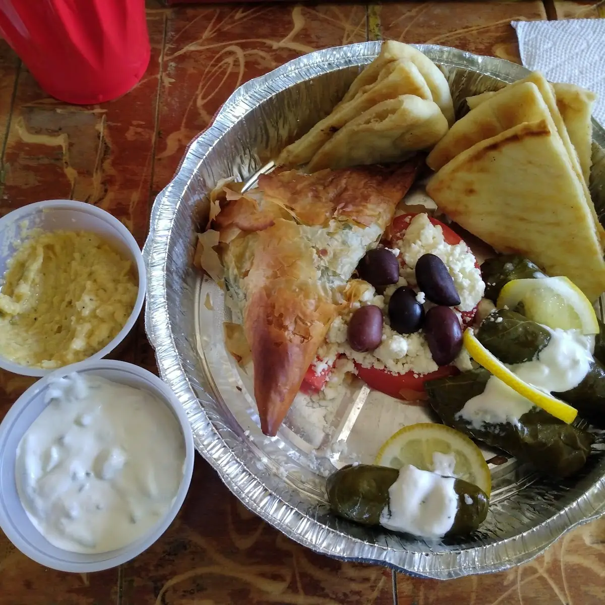 Large Grilled Pita Bread with Tzatziki