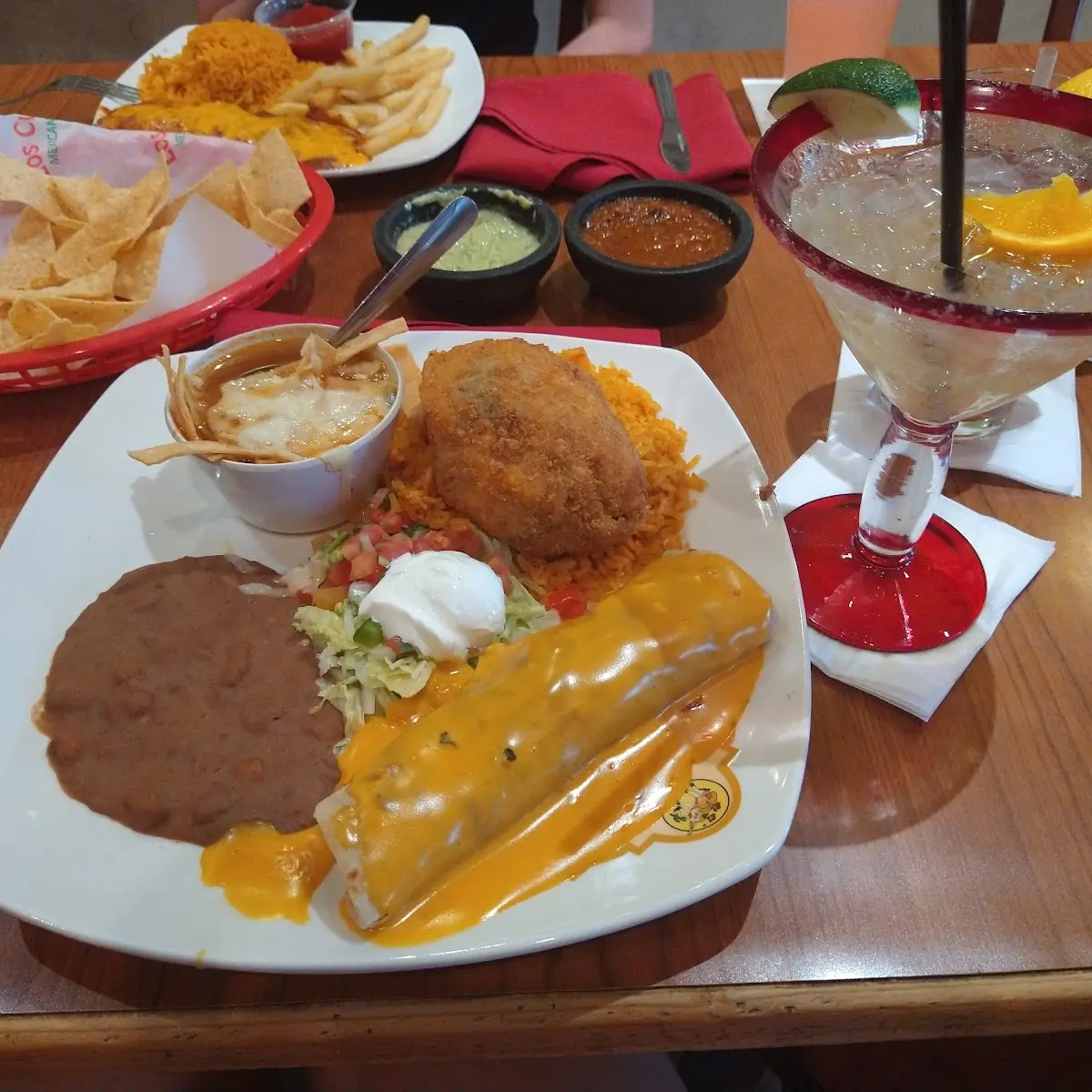 Chili Relleno and Chicken Enchilada