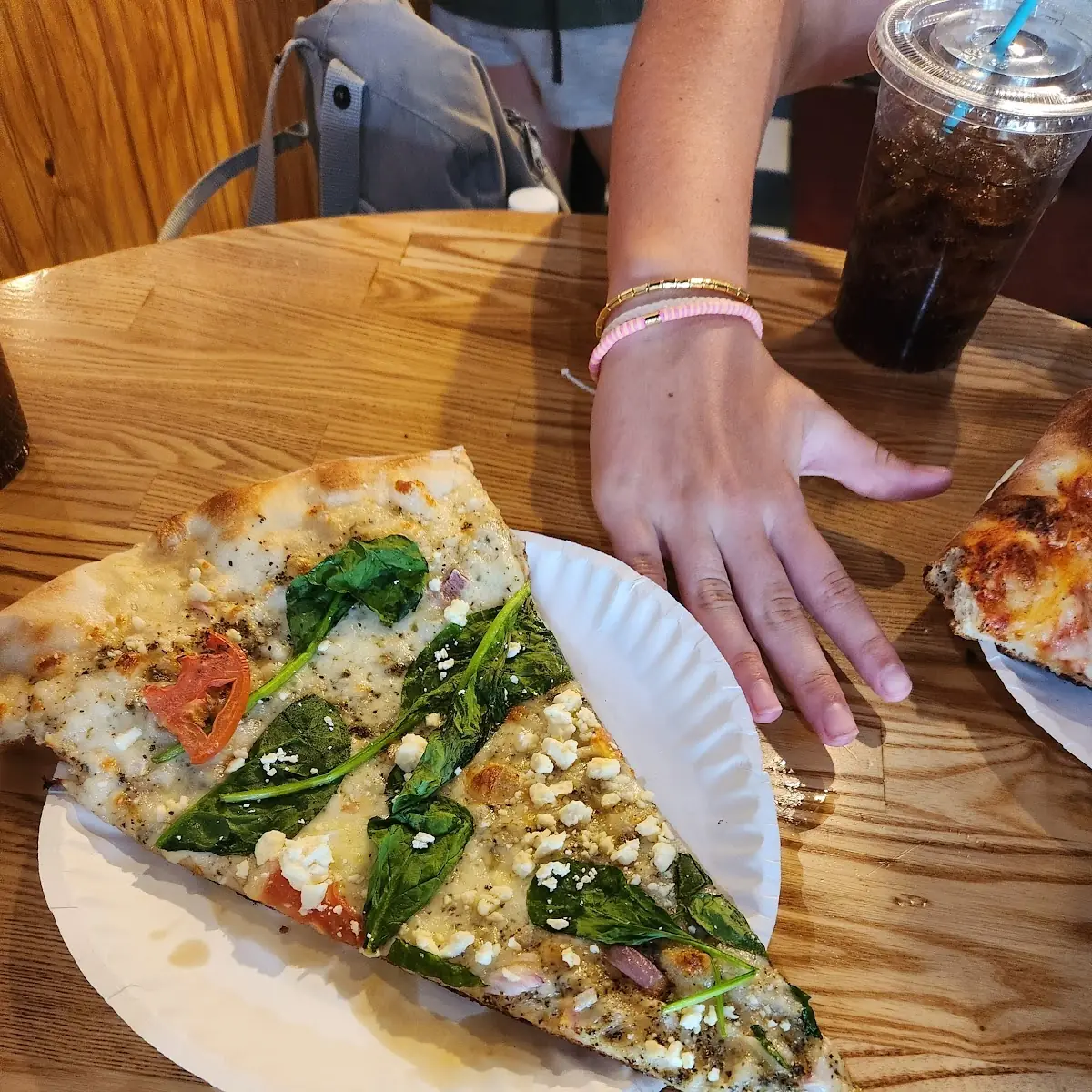 Spinach Pizza by the Slice