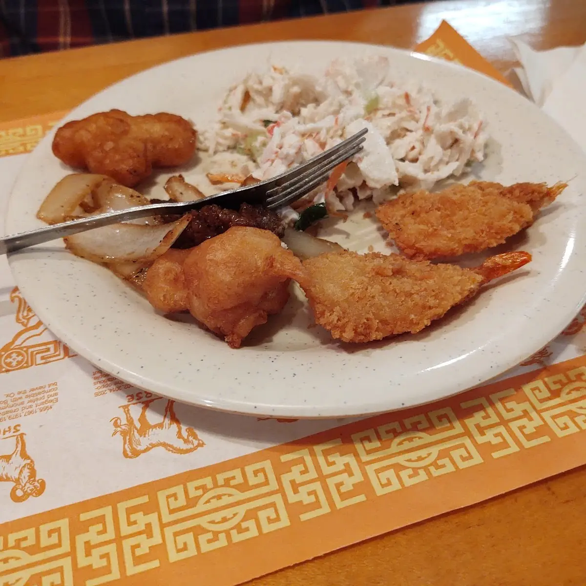Seafood Salad Fried Shrimp from Buffet Tables