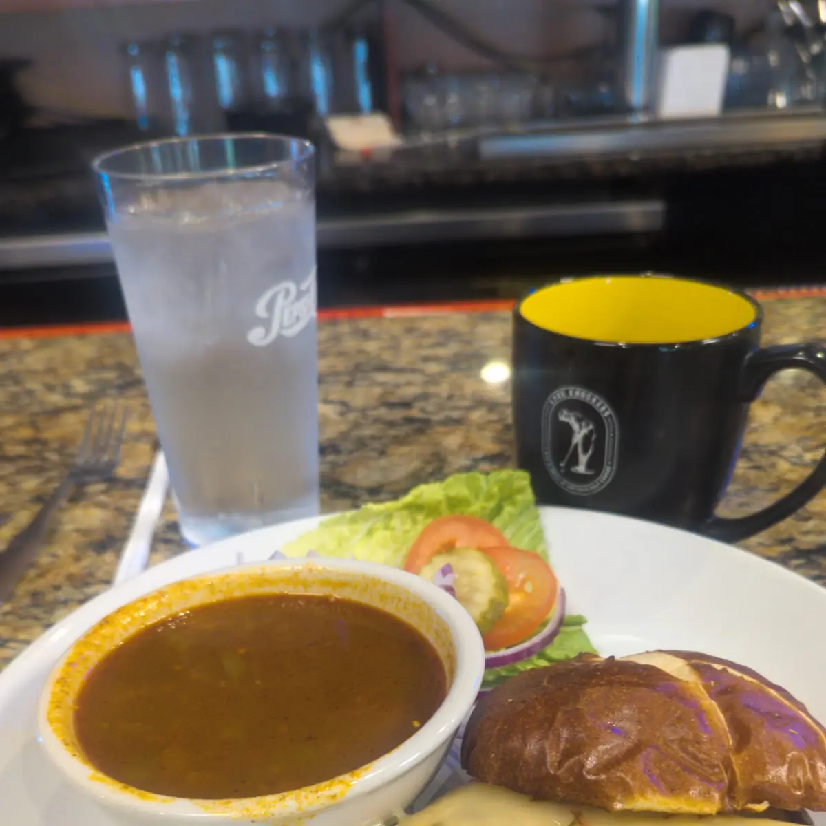 Grilled Chicken Sandwich and Soup