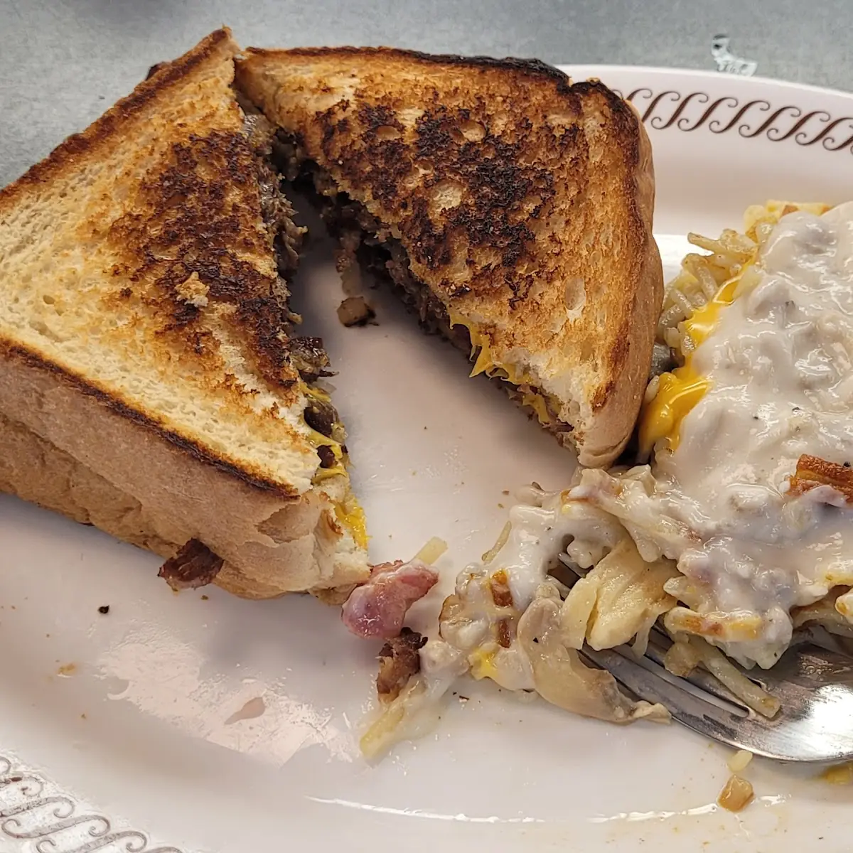 Texas Bacon Cheese Steak Melt Plate