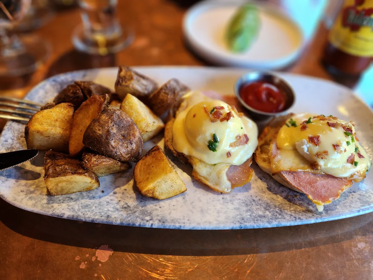 Smoky Canadian Bacon Benedict, The Maple Leaf Steak & Seafood