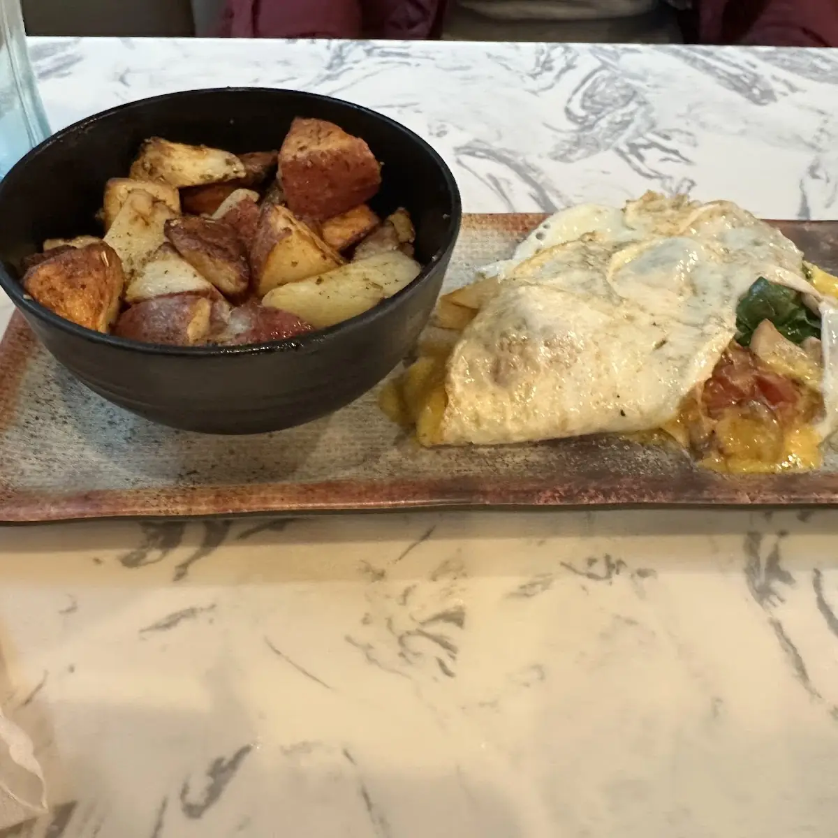 Egg White Omelette with Vegetables and Potatoes