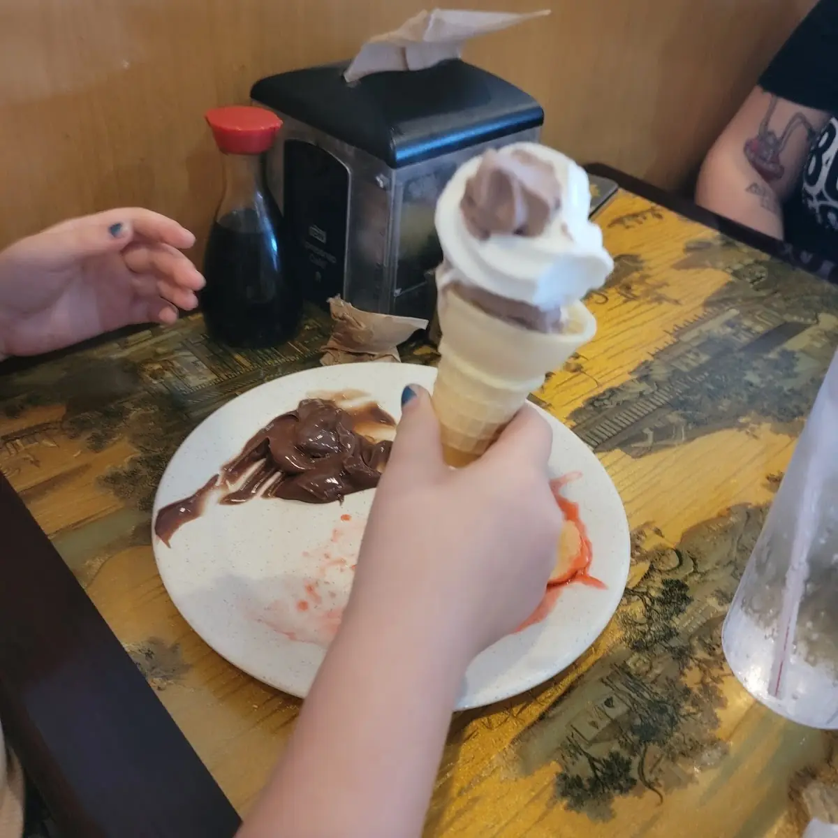 Ice Cream Cone with Chocolate and Vanilla