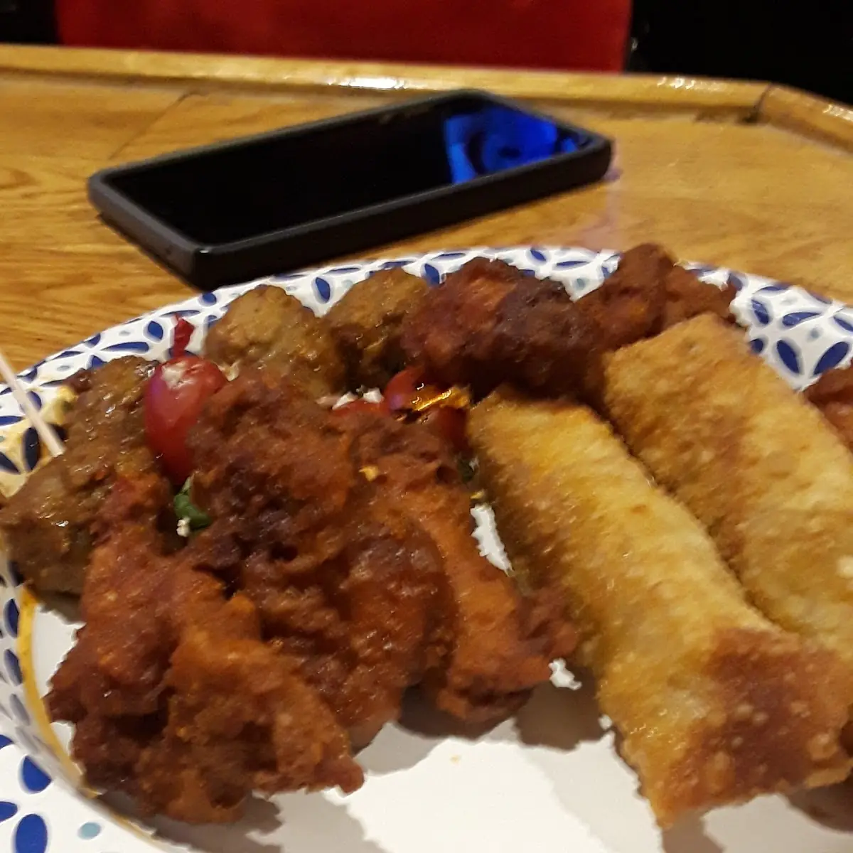 Chicken Wings and Egg Rolls