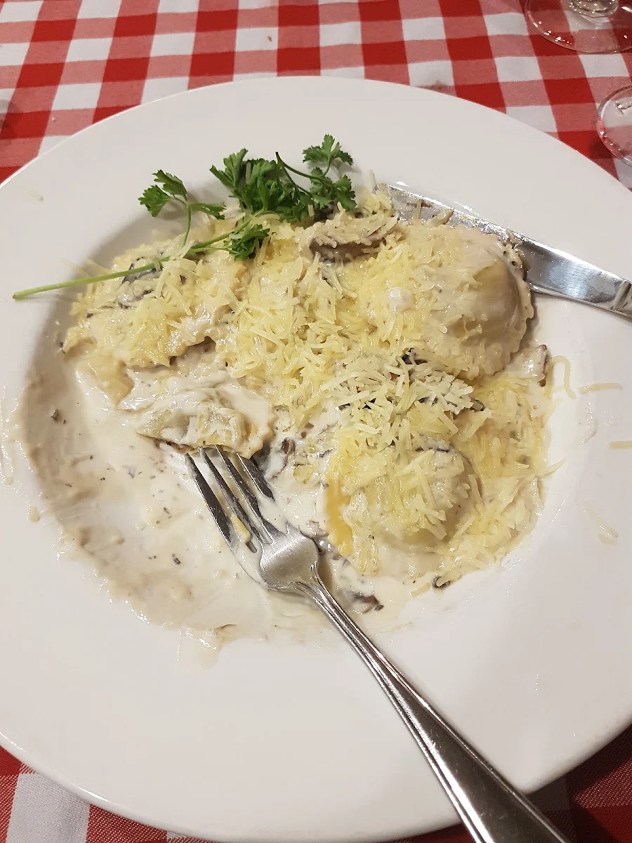 Mushroom Ravioli with Extra Parm mmmmm, Farina Ristorante