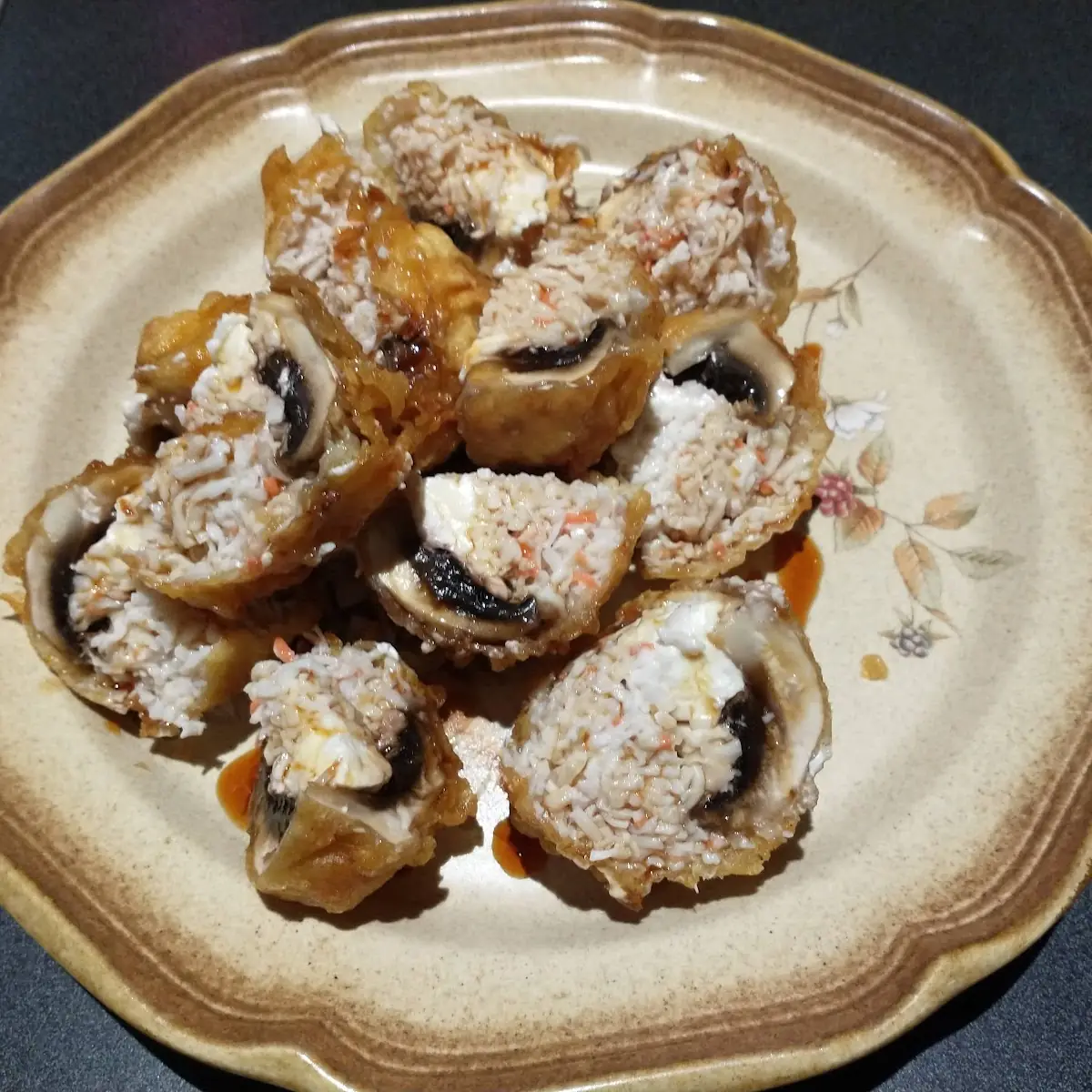 Fried Stuffed Mushrooms