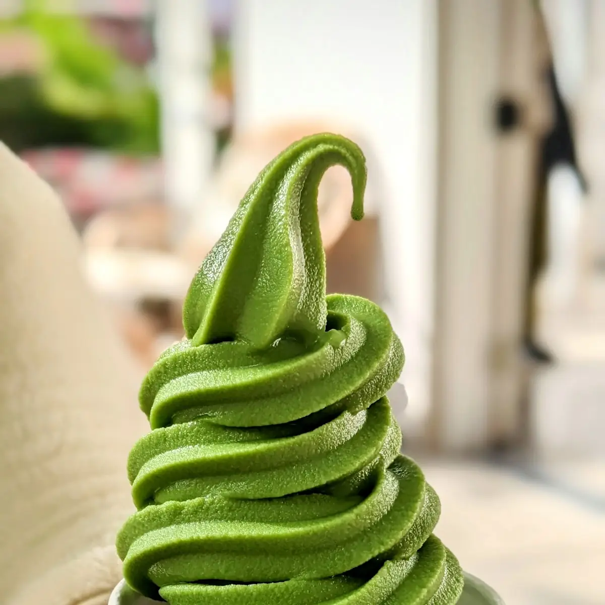 Green Matcha Soft Serve Ice Cream