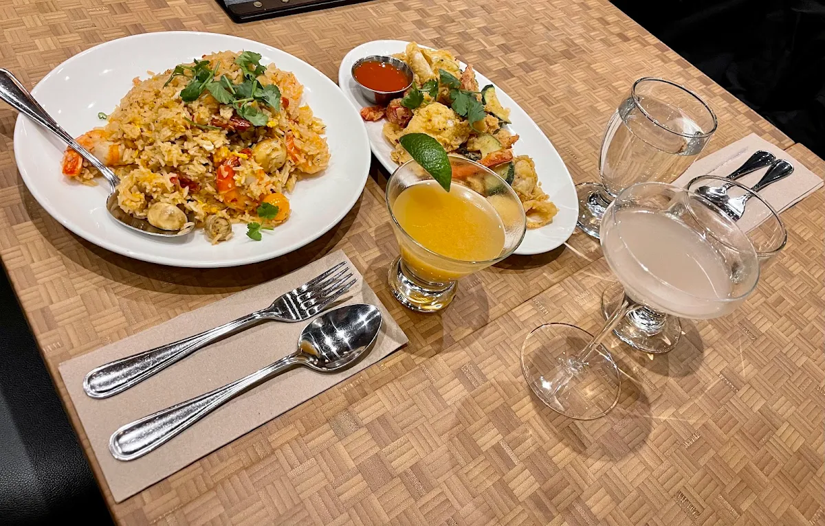 Spicy Lemongrass Fried Rice and Crispy Squid, Baan Thai Wok & Bar