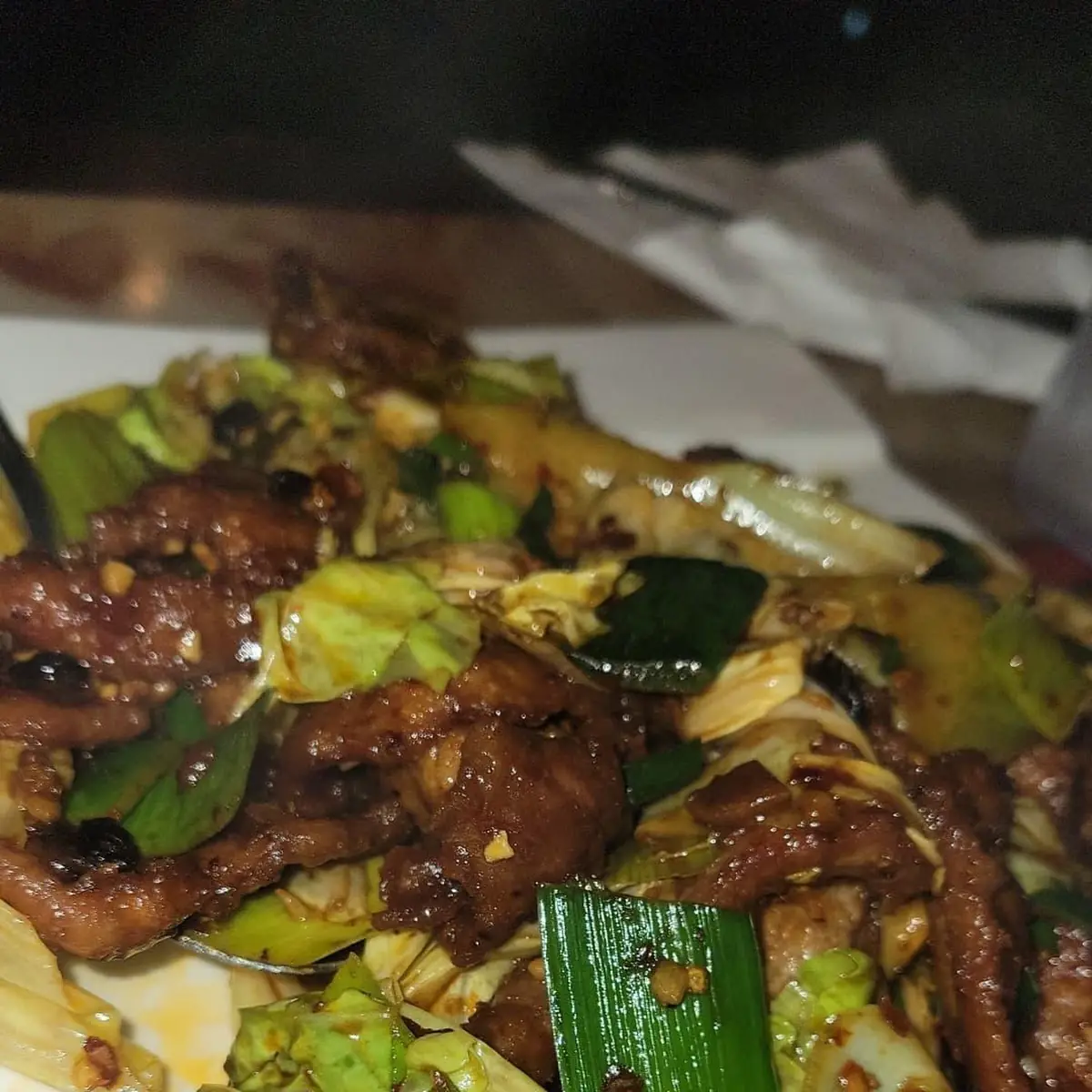 Beef with Scallion & Onion Mongolian Beef