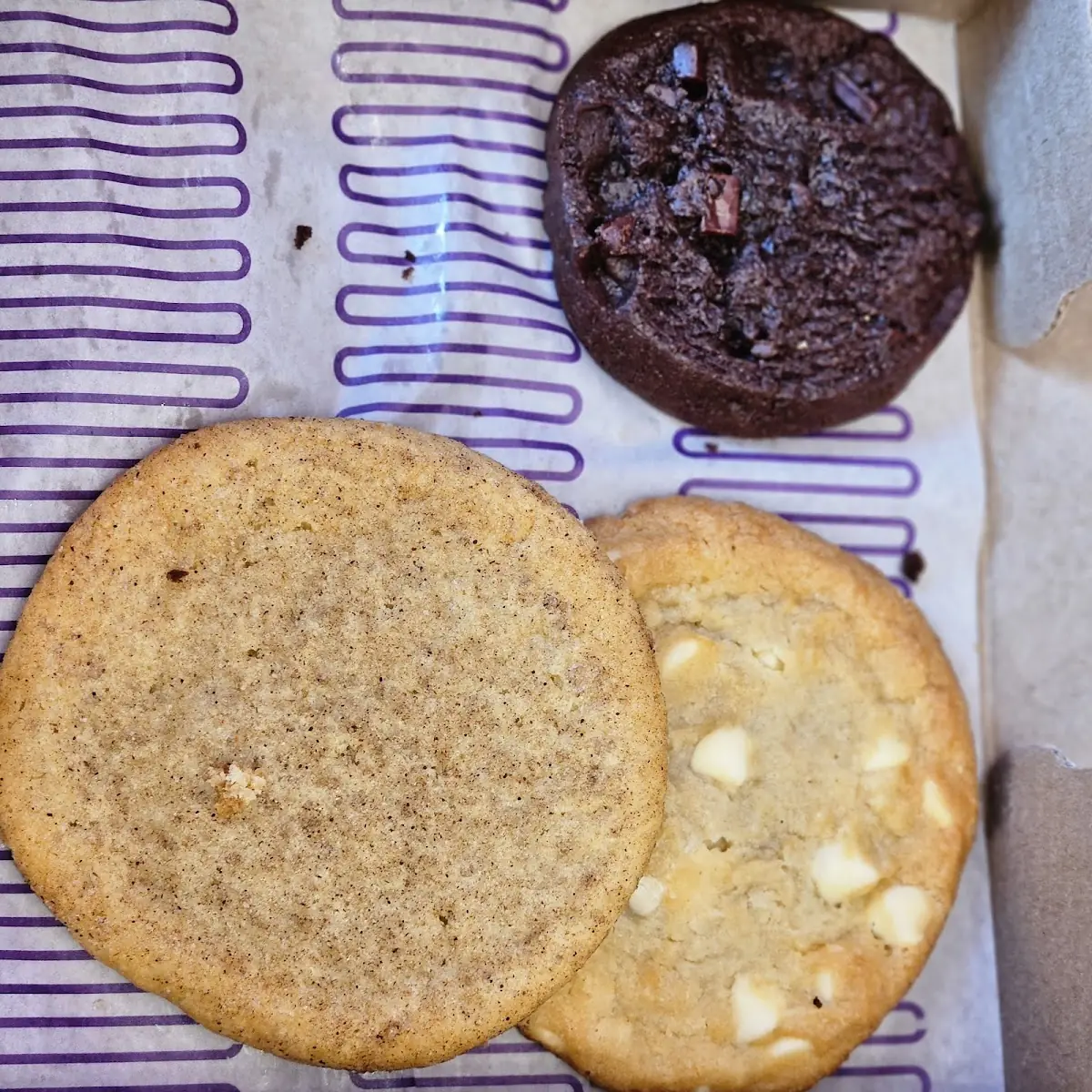 Snickerdoodle White Chocolate Macadamia Nut Double Chocolate Vegan Chunk Cookies