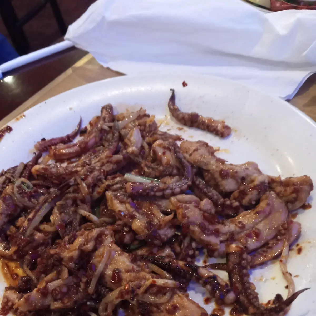 Fried Octopus Roots & Rice Noodles