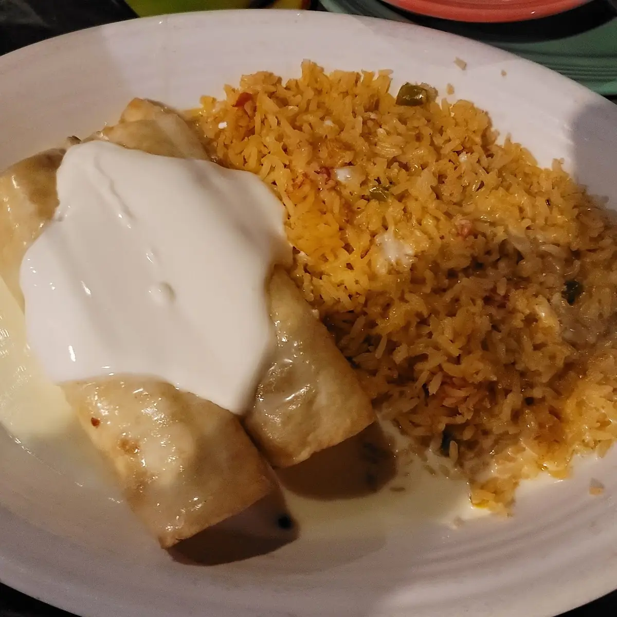 Chimichanga with Cheese Rice