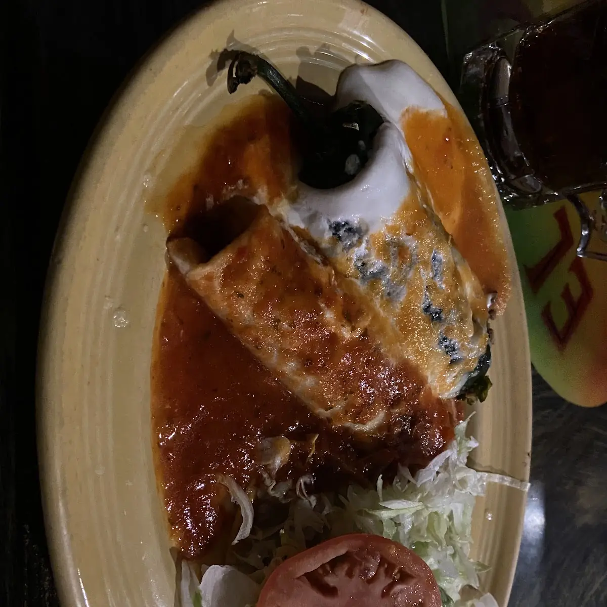 Shredded Meat Enchiladas and Refried Beans