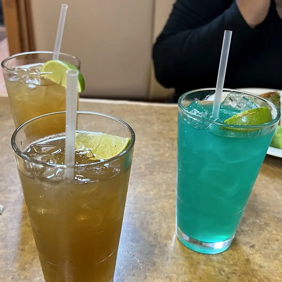 Long Island Iced Tea and Blue Motorcycle