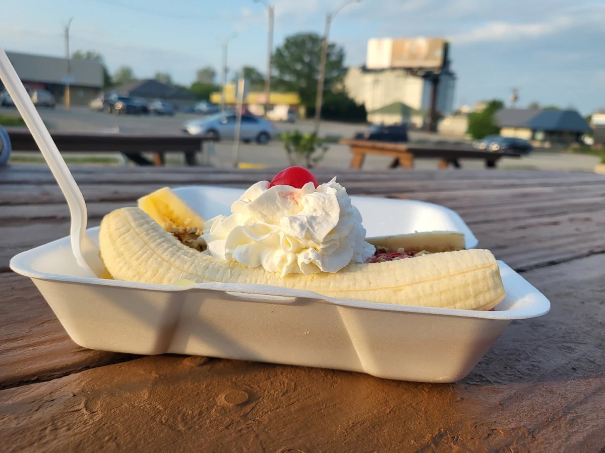 Banana Split with Whipped Cream