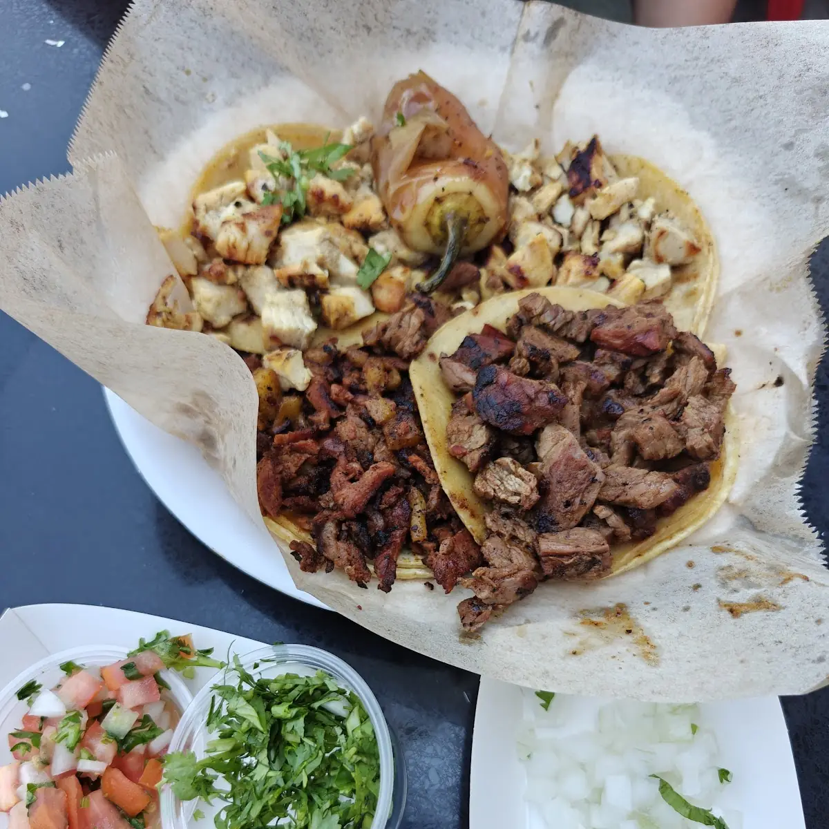 Grilled Meat Tacos with Sides