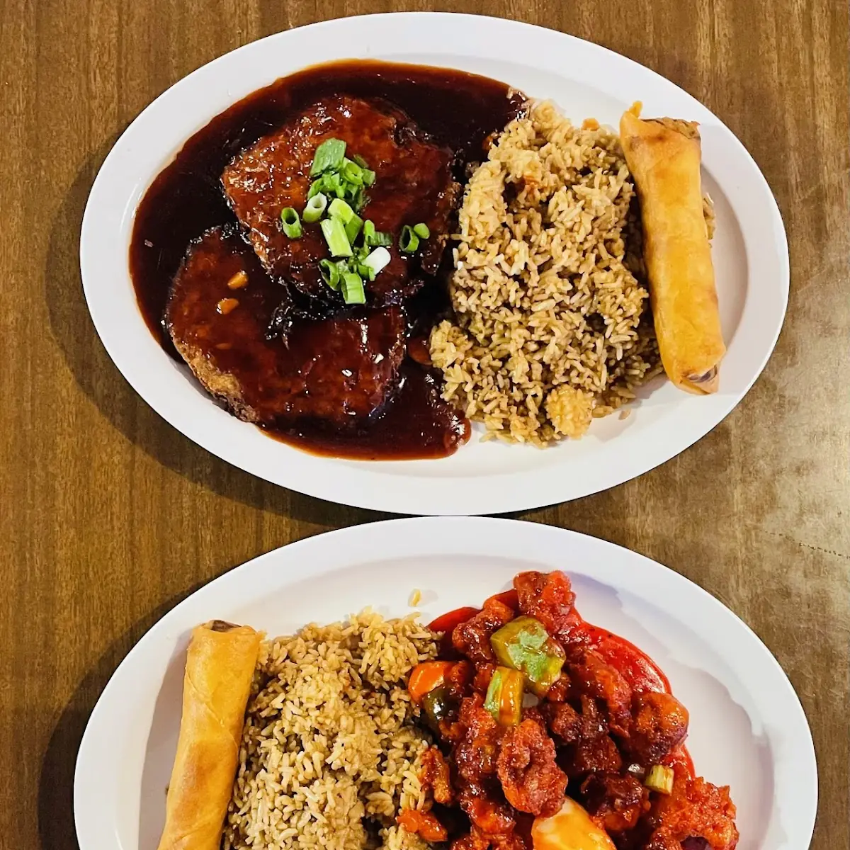 Egg Foo Young & Sweet Sour Pork