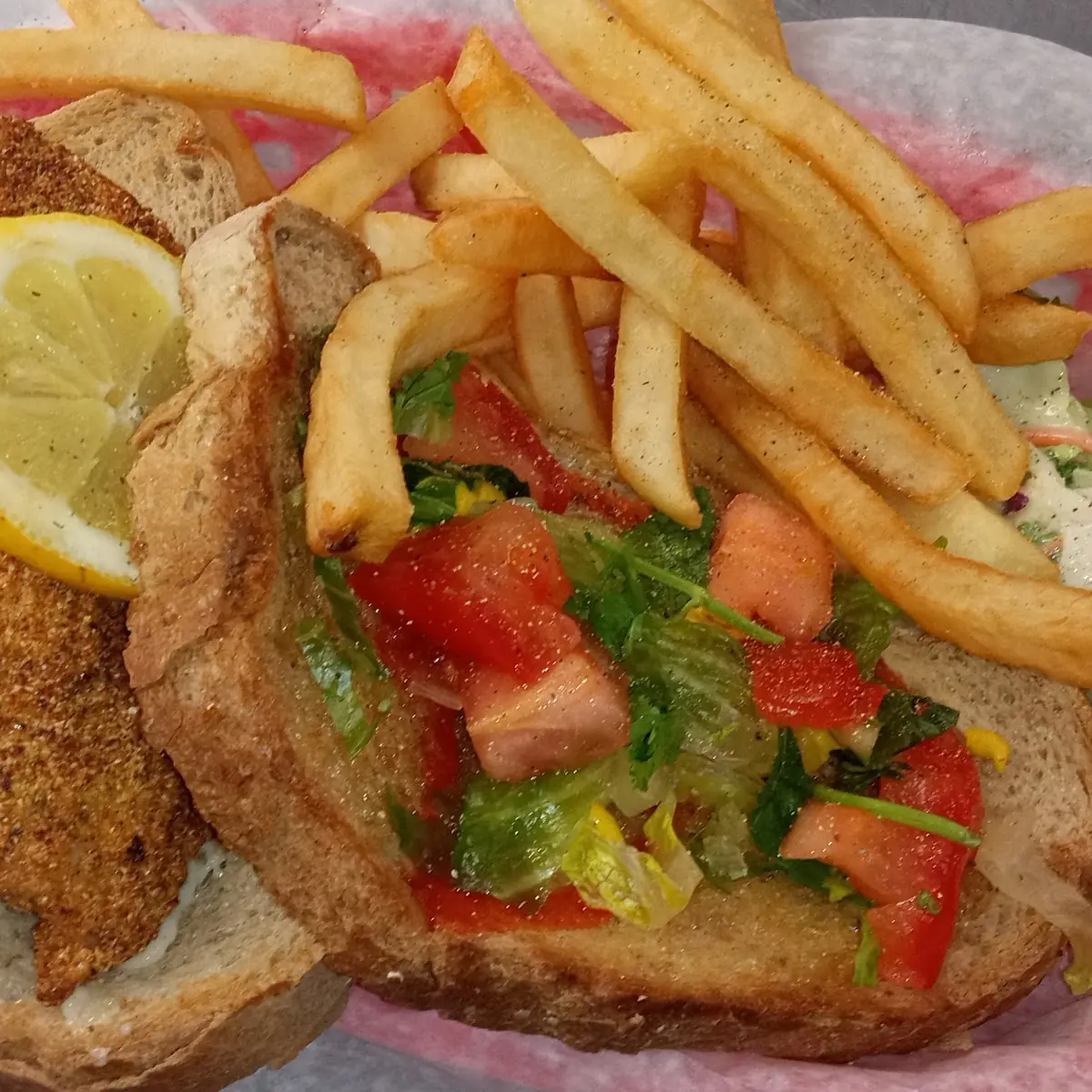 Fish Sandwich and Fries