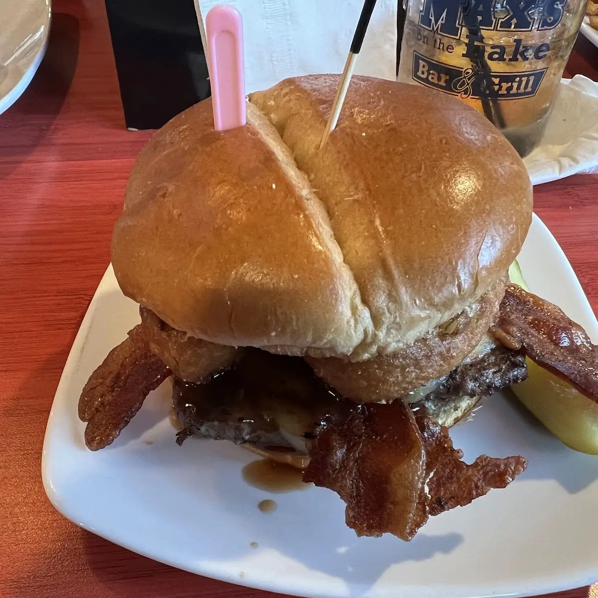 Burger with Bacon and Onion Rings