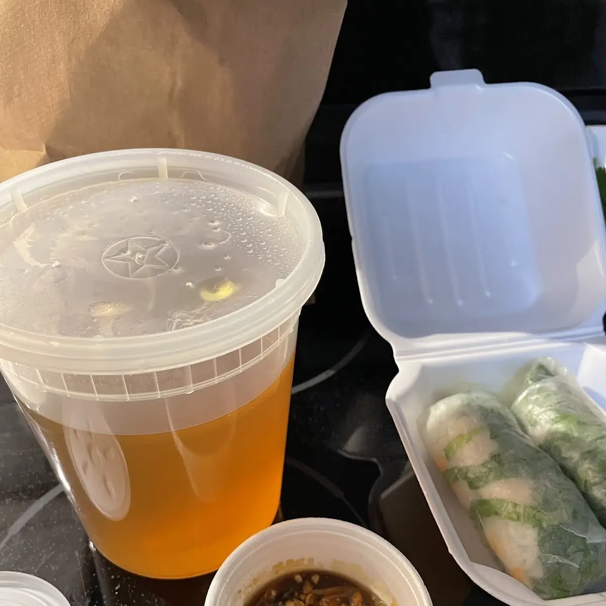 Chicken Pho and Spring Rolls
