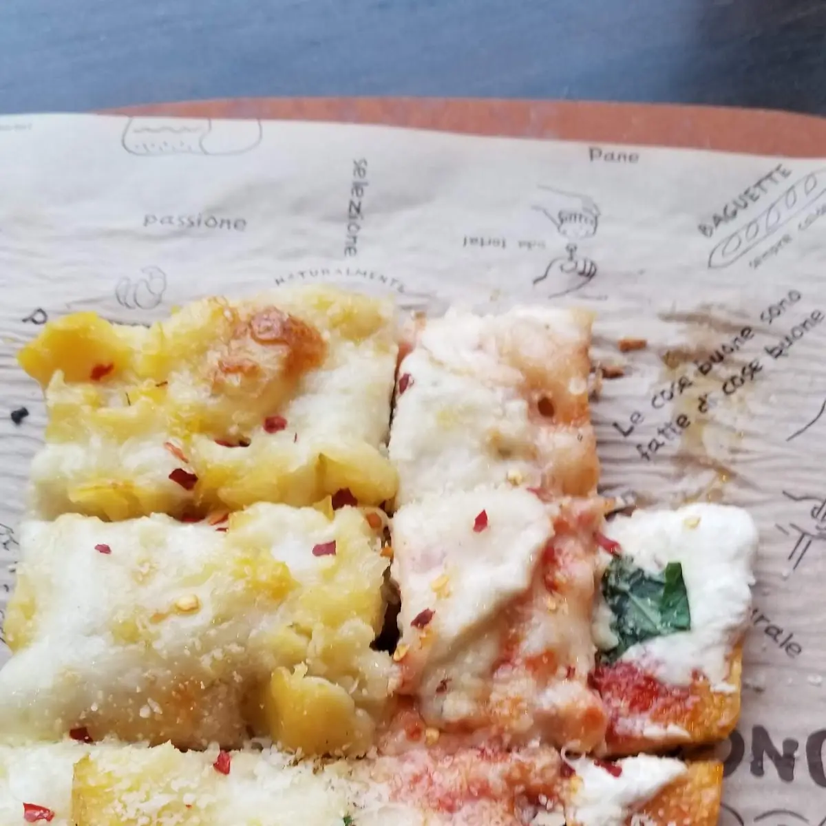 Chicken Parmigiana and Potato Mozzarella Pizza