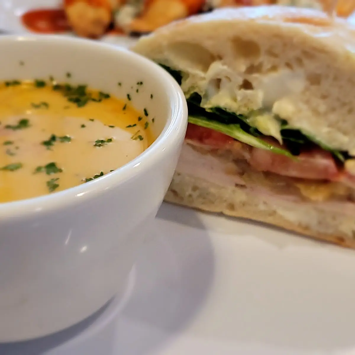 Turkey Pesto and Shrimp Chowder Soup