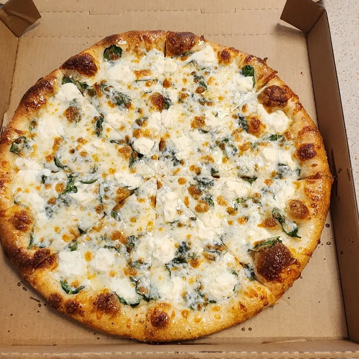 White Spinach Pizza