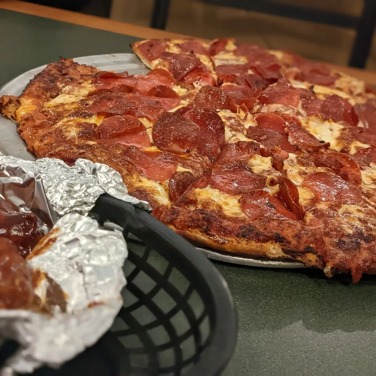 Pepperoni Pizza and BBQ Wings