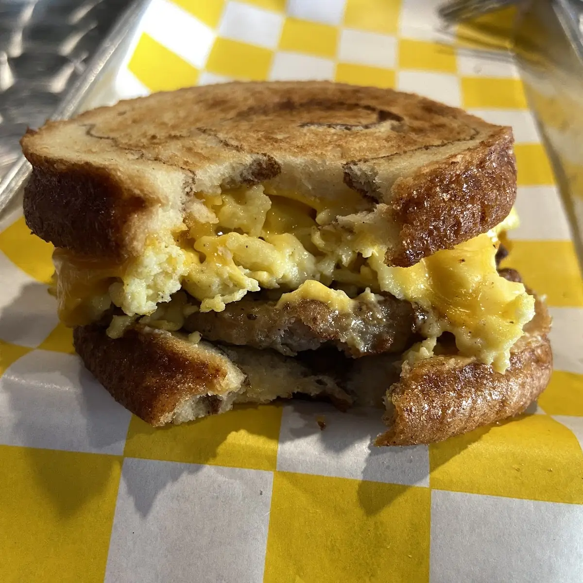 Cinnamon Bread with Sausage and Cheese