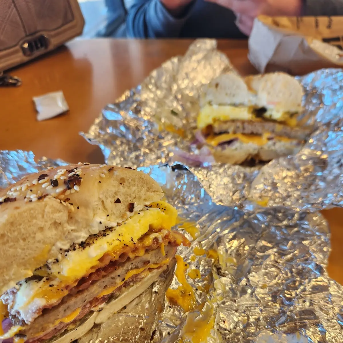 Bacon Sausage Cheese Bagel