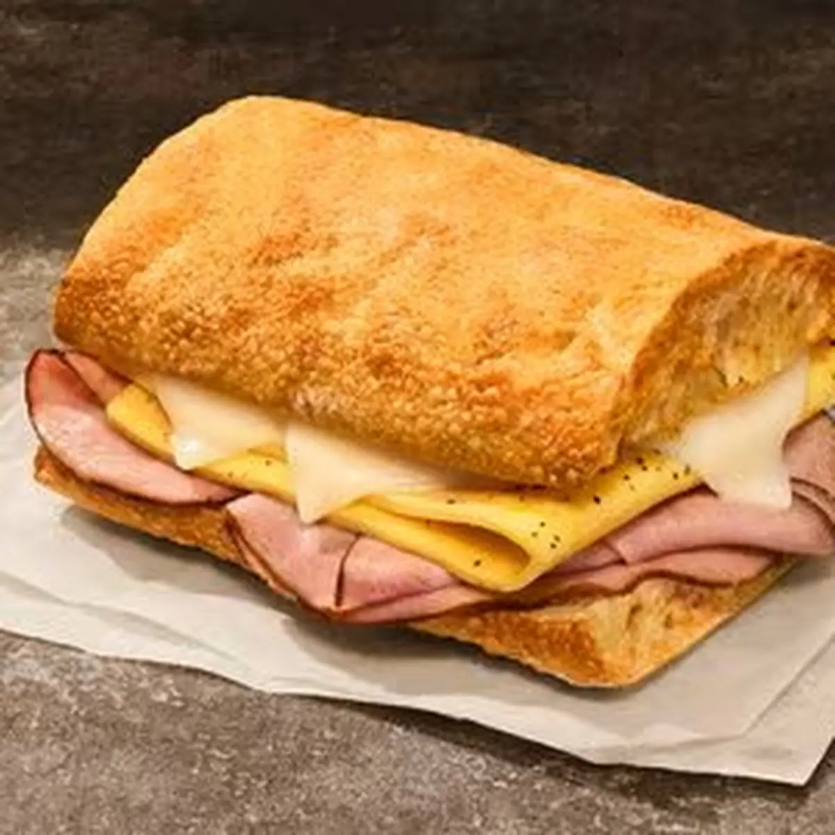 Ciabatta Ham Egg & Cheese Sandwich