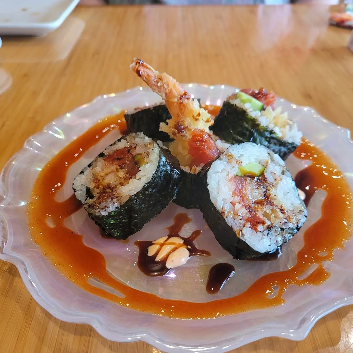 Spicy Tuna with Tempura Shrimp Roll