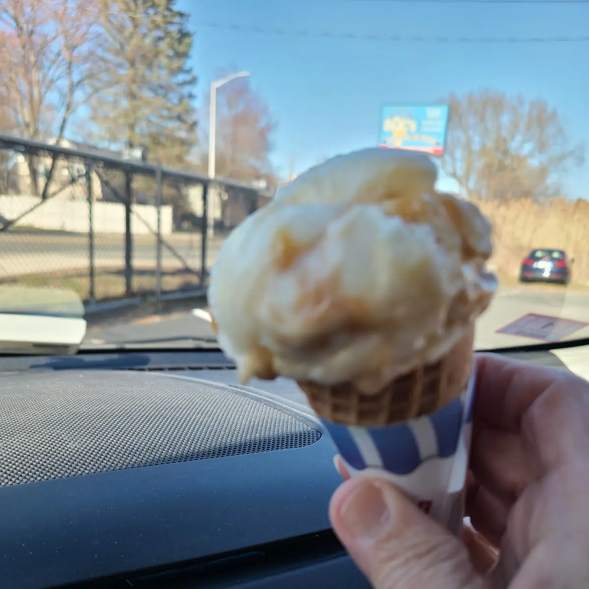 Caramel Vanilla Ice Cream Cone