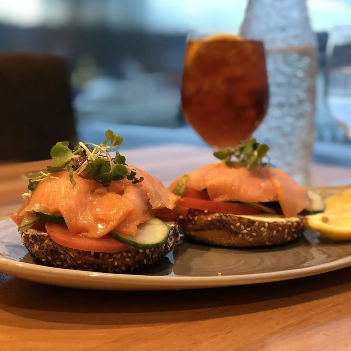 Smoked Salmon on an Everything Bagel