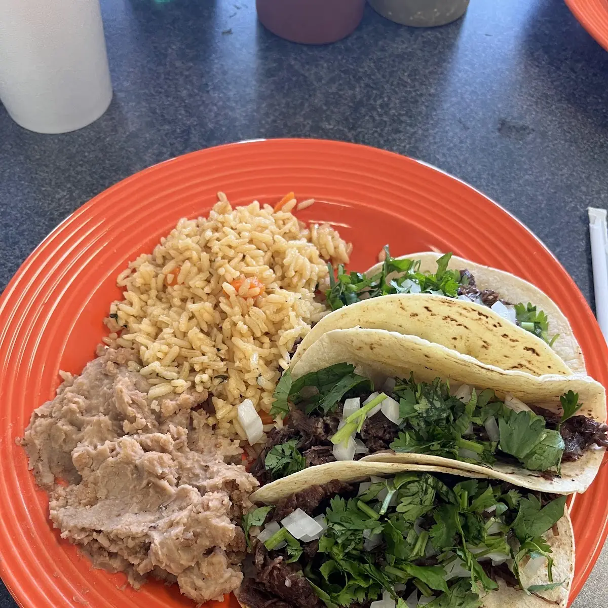 Platillo Rice & Beans & 3 Tacos