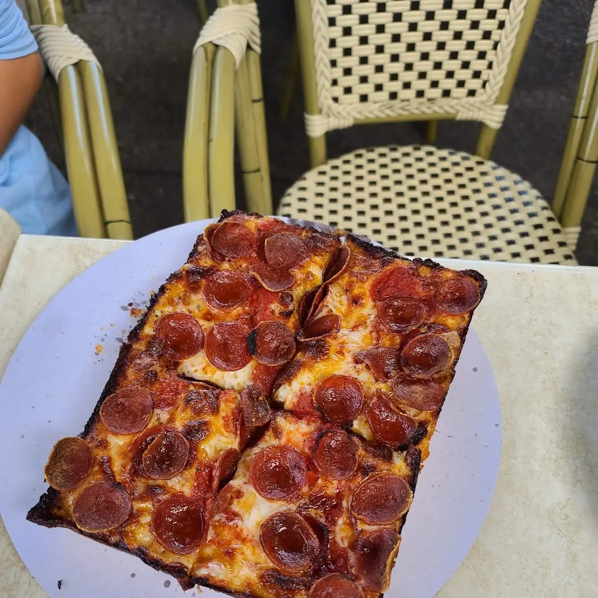 Detroit Style Deep Dish Pepperoni Pizza