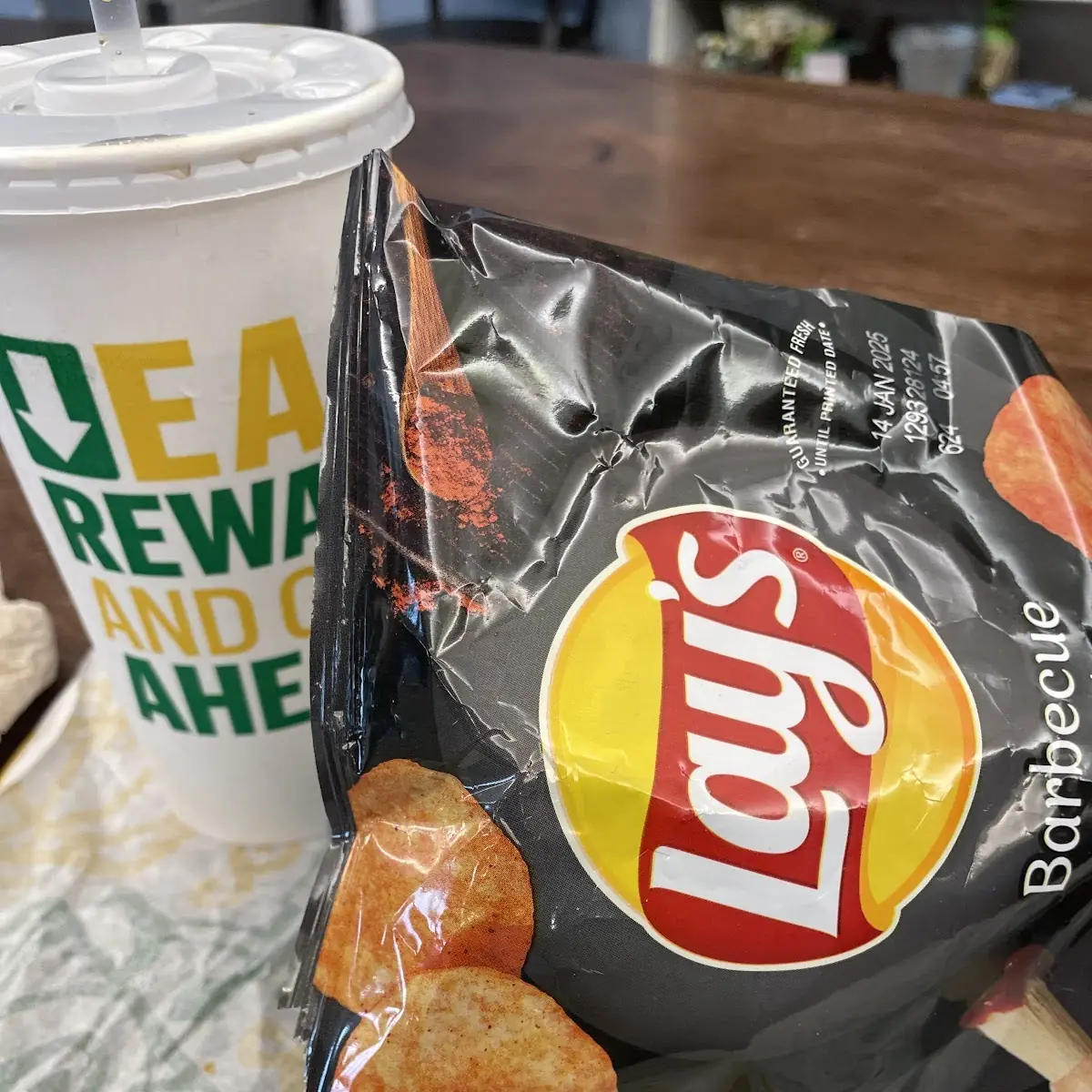 BBQ Chips Root Beer and a Philly Cheese Steak