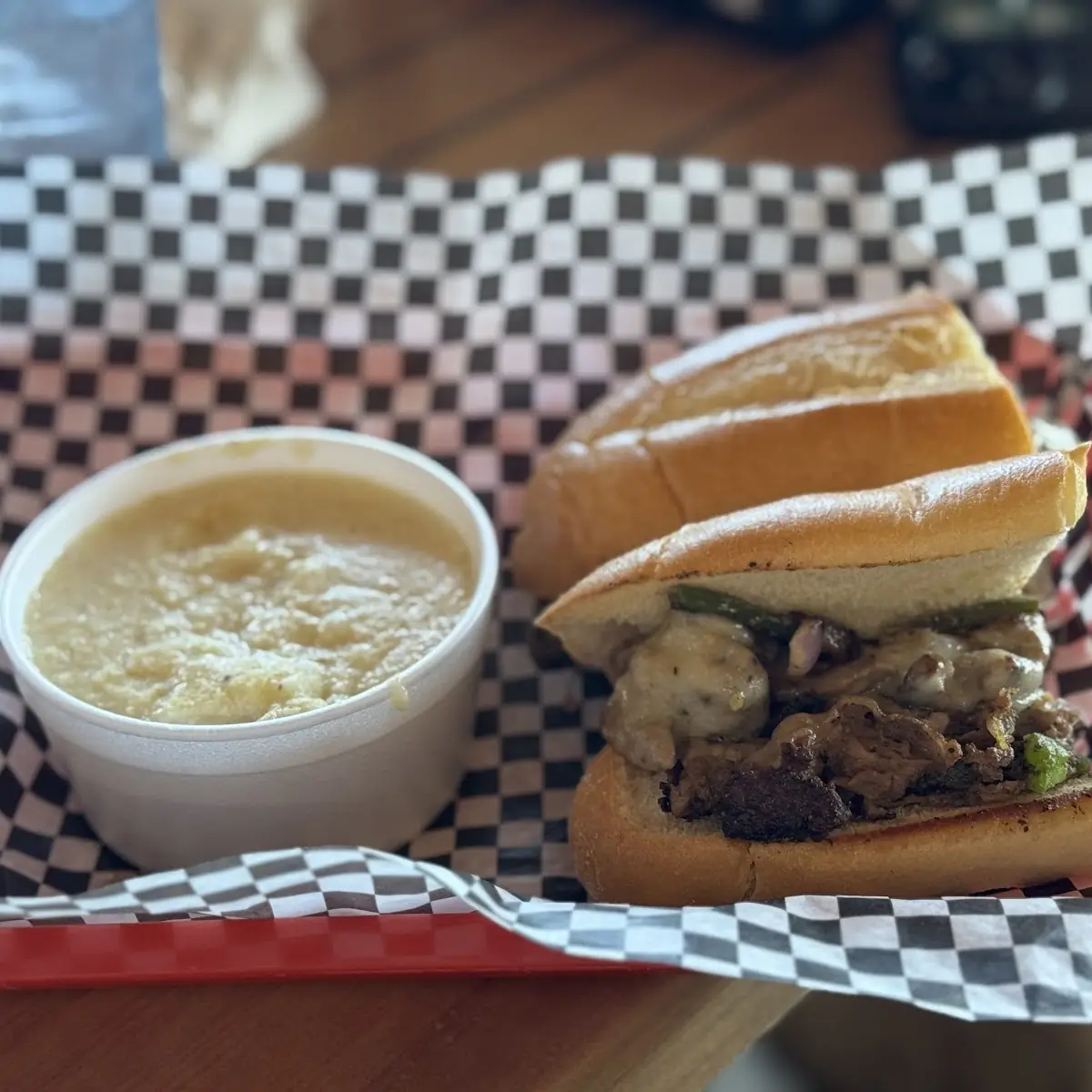 Gouda Grits and Philly Cheese Steak