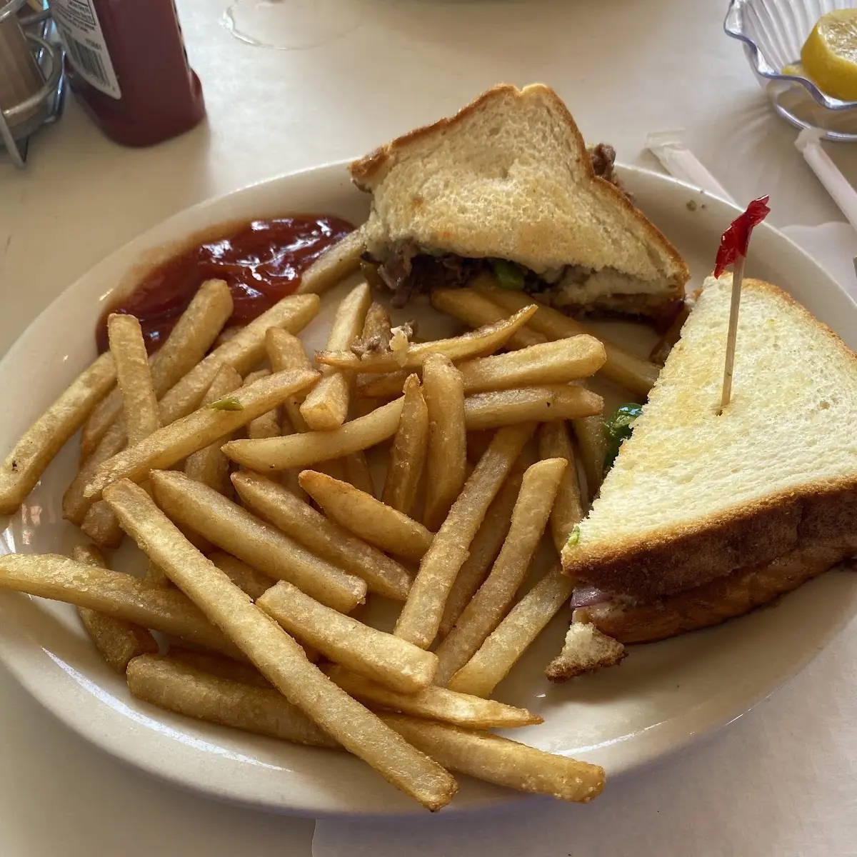 Grilled Cheese Served with Fries And