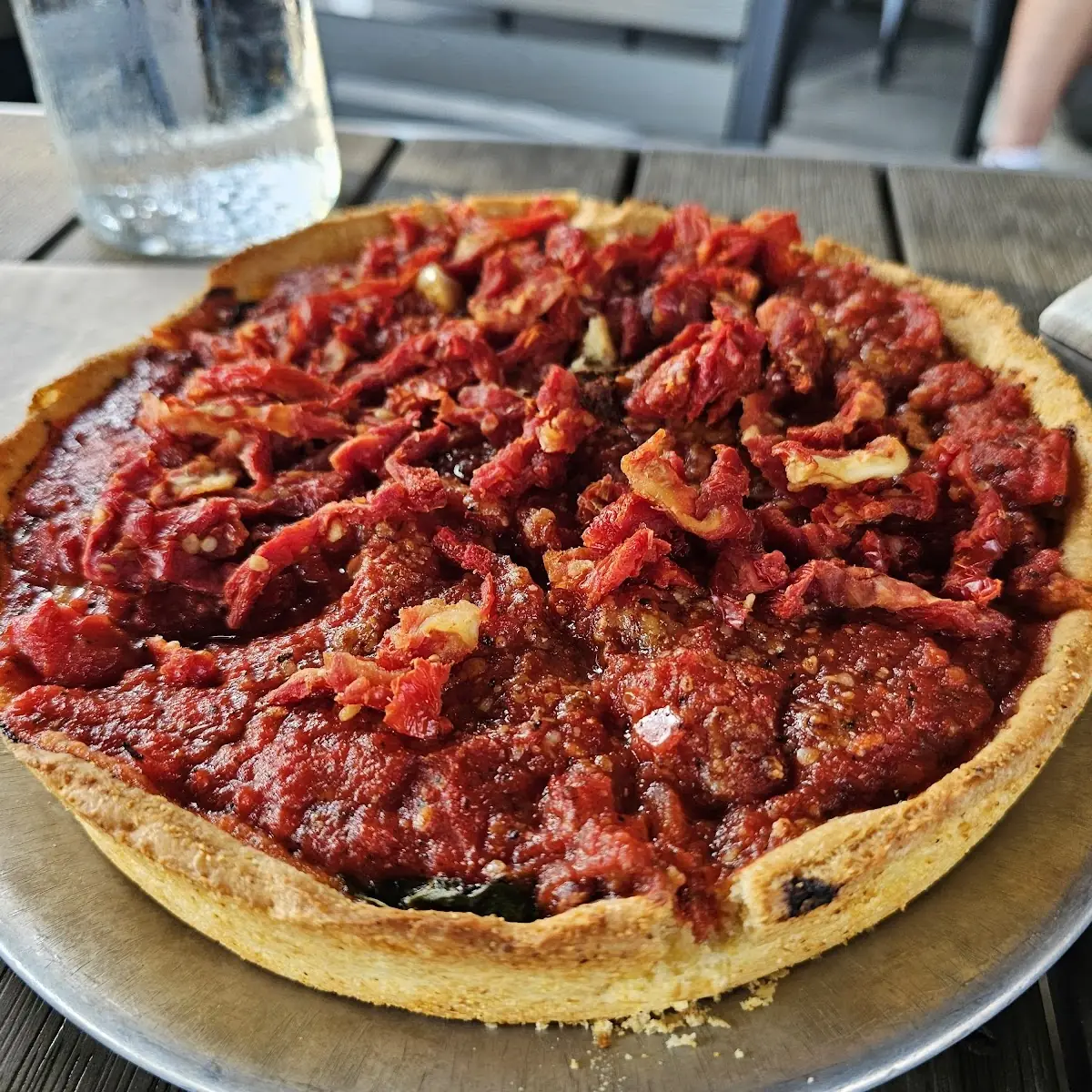 Deep Dish Pizza Pepperoni Sausage Basil