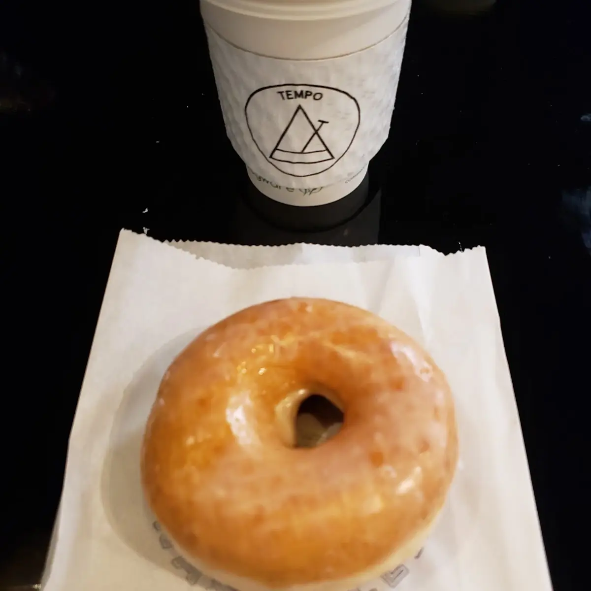 Vanilla Latte and Vanilla Glazed Donut