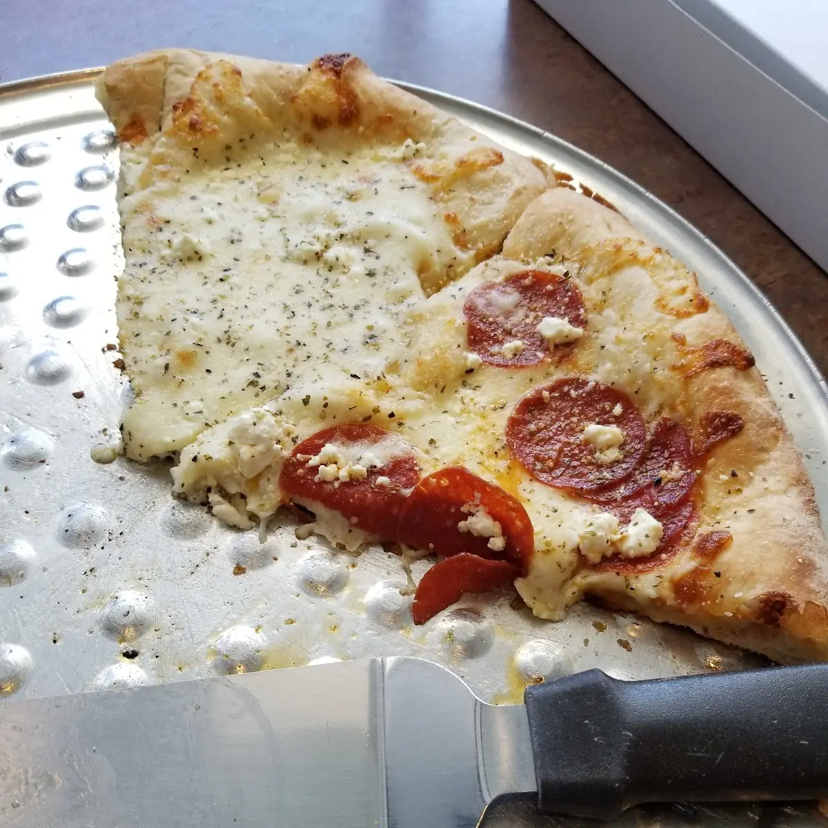 White Pizza with Pepperoni Added