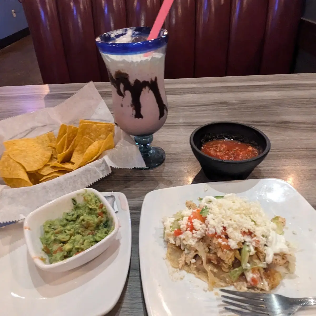 Sopes and Strawberry Shake