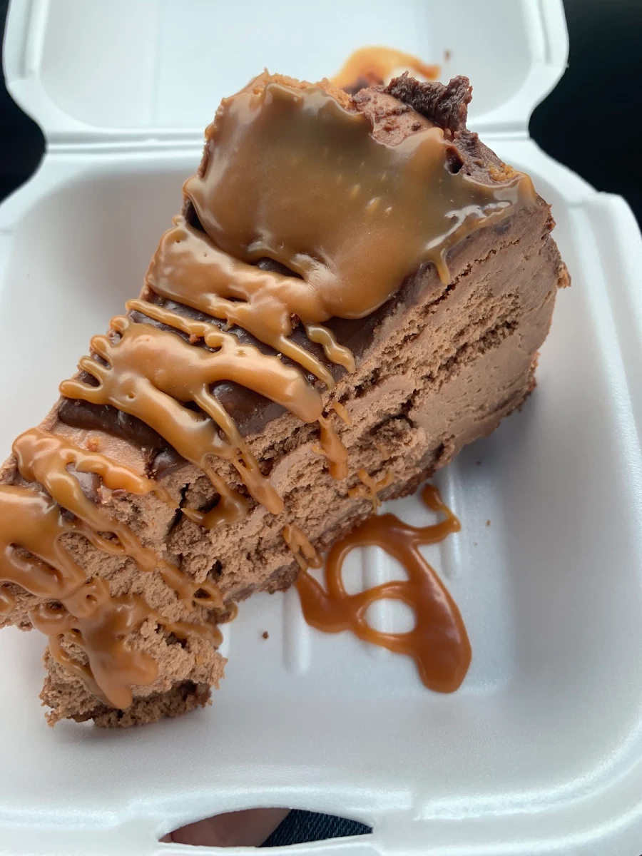 Chocolate Cheesecake with Caramel Sauce