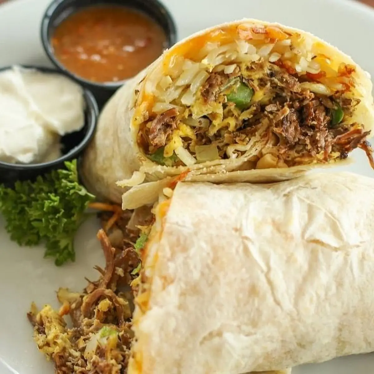 Chorizo and Egg Burrito with Hash Browns