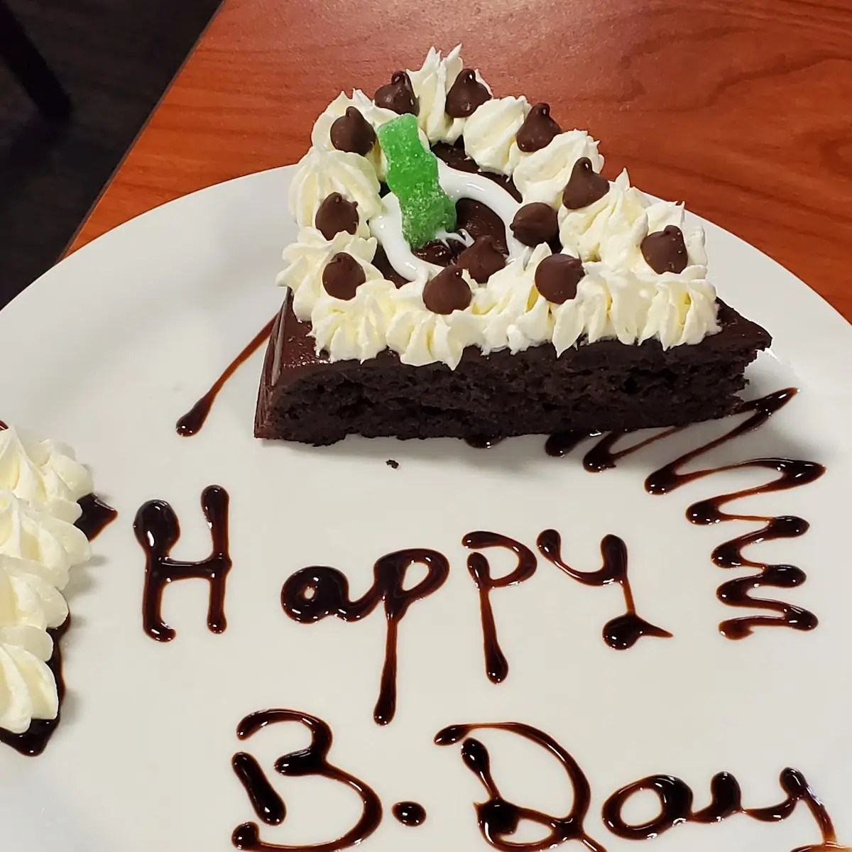It's a Birthday Chocolate Brownie Cake Slice