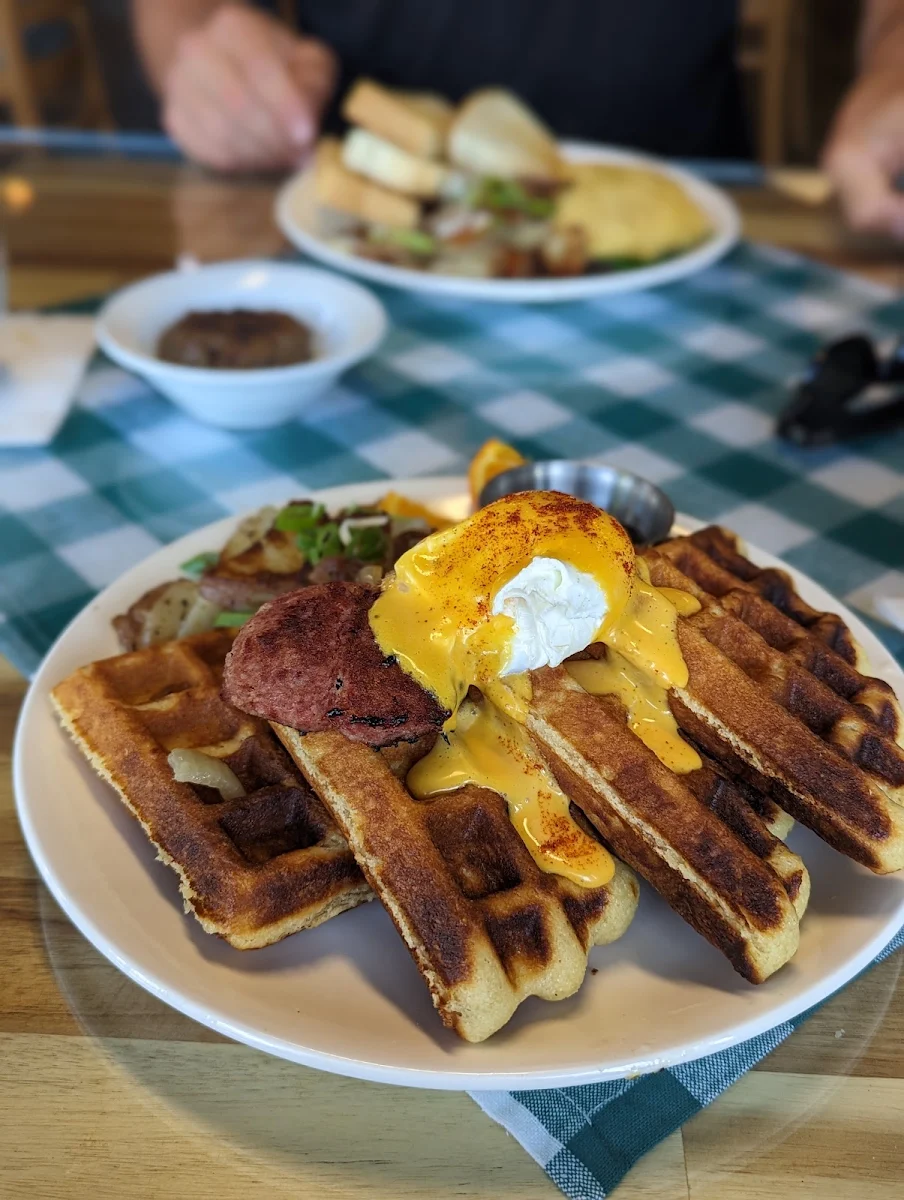 Waffle and Mennonite Sausage