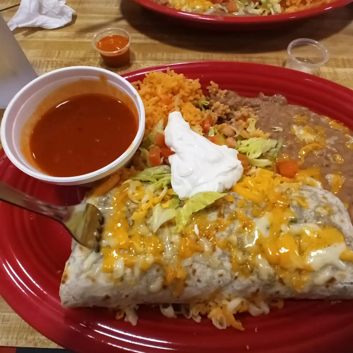 Asada Burrito w Rice an Beans